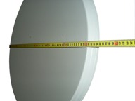 Реальный размер (под рулетку) тарелки диаметром 0,6м